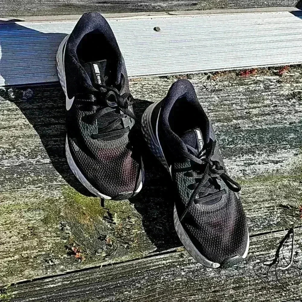 Nike Revolution,black and white, women's US Size 7, running sneakers
